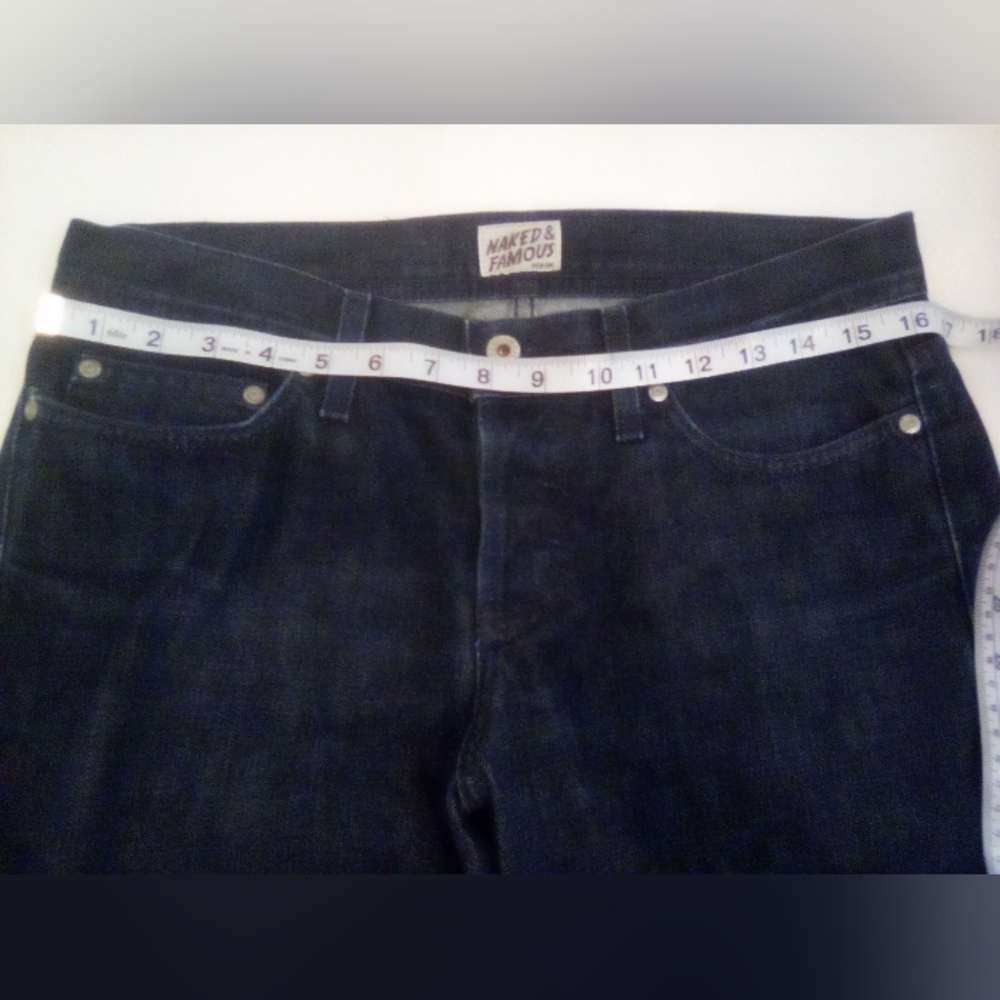 Naked & Famous Denim Raspberry Scratch N Sniff Blue Size 31 100% Cotton - Picture 7 of 16